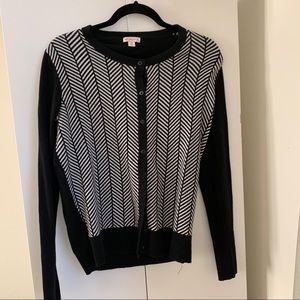 Merona black white cardigan